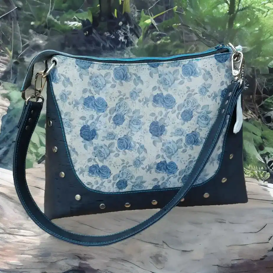 schoudertas blauw mer ring Schoudertas dames blauw kurk