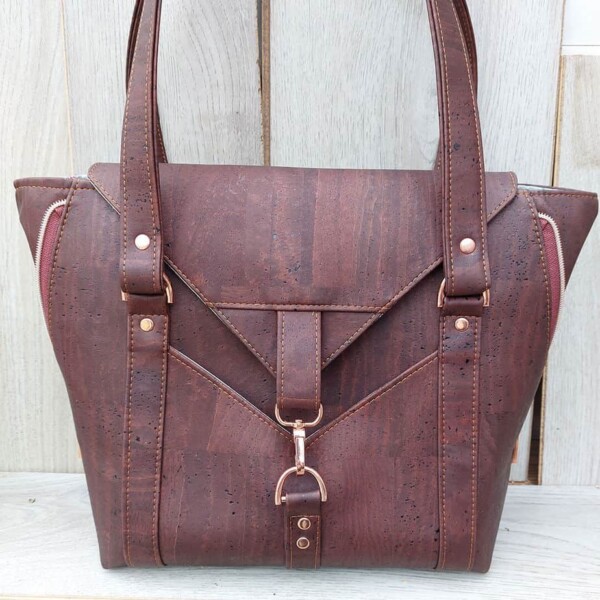 kurk schoudertas bruin voorkant