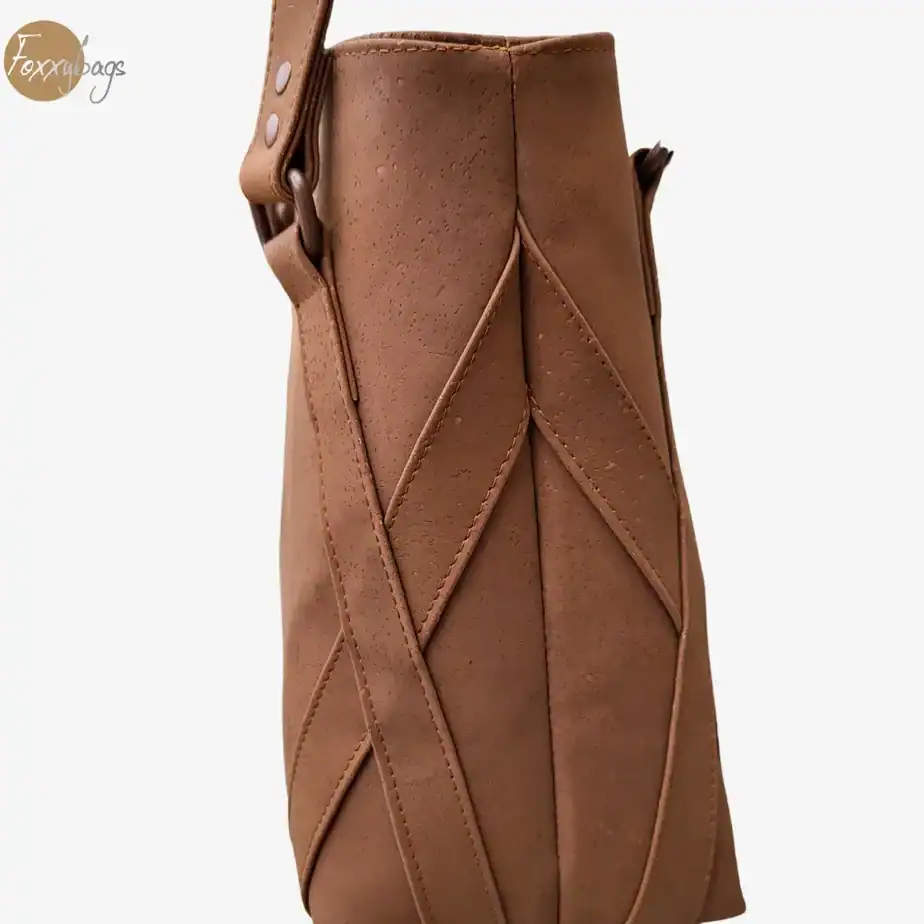 Shopper kurk roestbruin zijkant