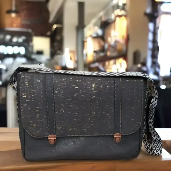 laptop tas zwart kurk