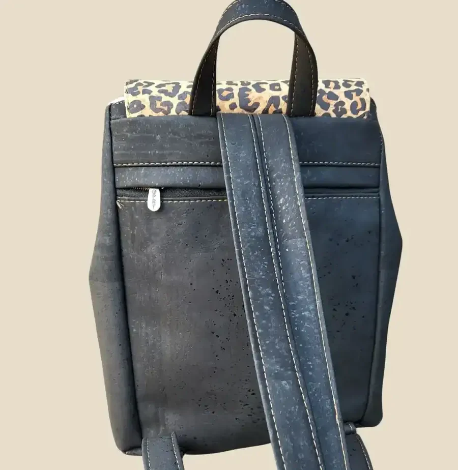 Rugtas panterprint kurk achterkant