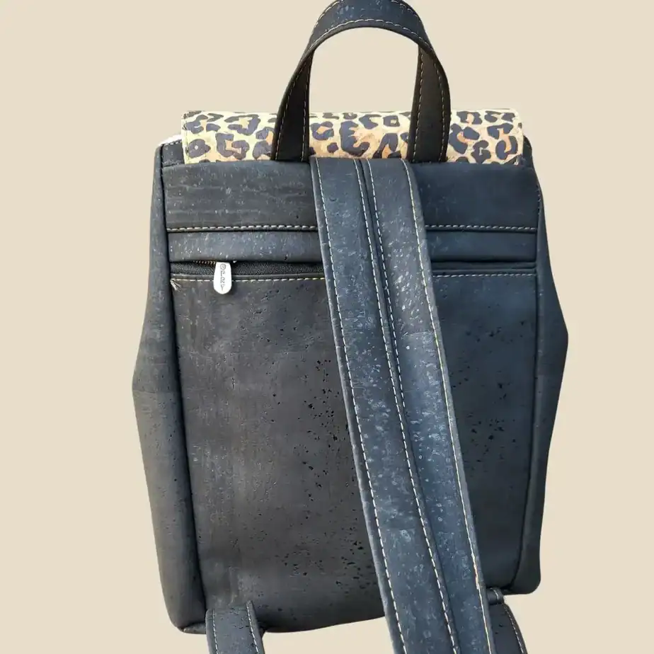 Rugtas panterprint kurk achterkant