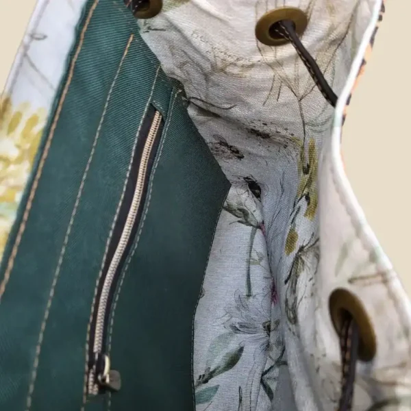 Rugtas kurk panterprint binnenkant Rugtas panterprint kurk binnenkant