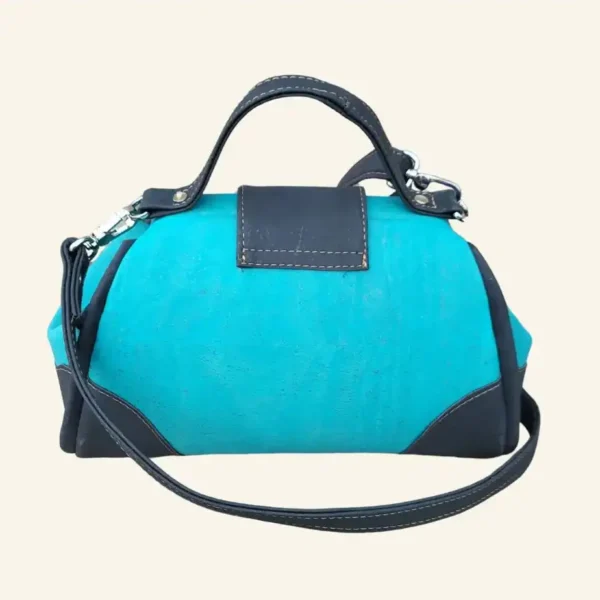 Kleine dokterstas dames mintgroen kurk achterkant