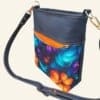 Kleurrijke crossbody tas van kurk zijkant