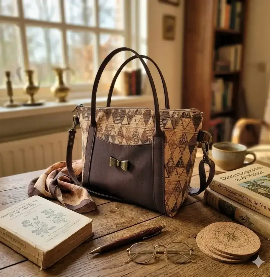 bruine shopper tas Unieke kurken shopper