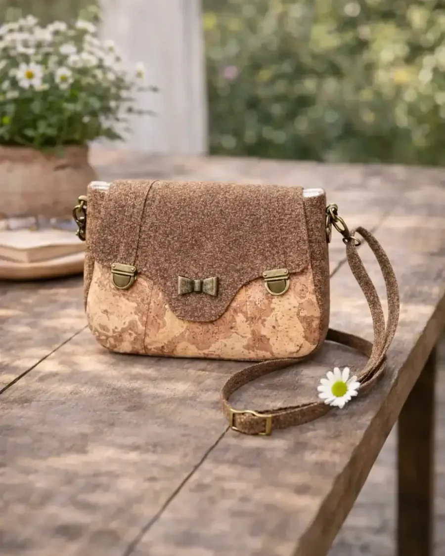 crossbodytas1 Stijlvolle Bruine Schoudertas van Duurzaam Kurk