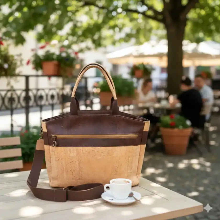 Handgemaakte kurk laptop tas