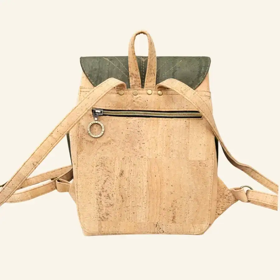 kurk rugtas naturel met groen achterkant