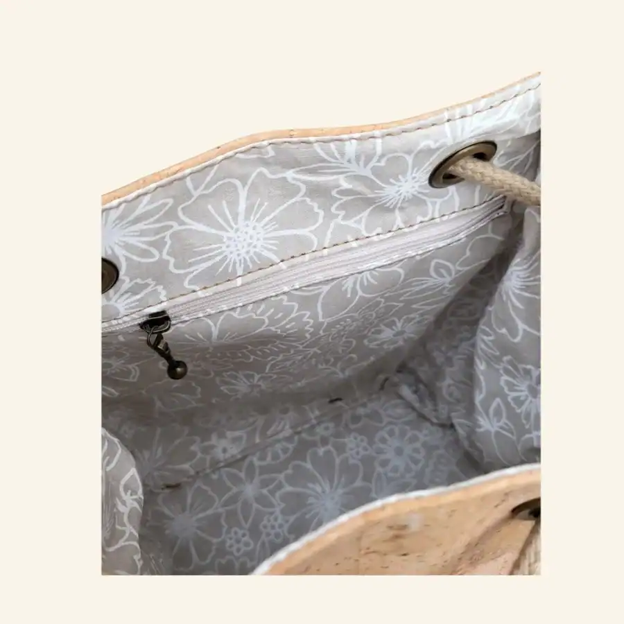 kurk rugtas naturel met groen binnenkant