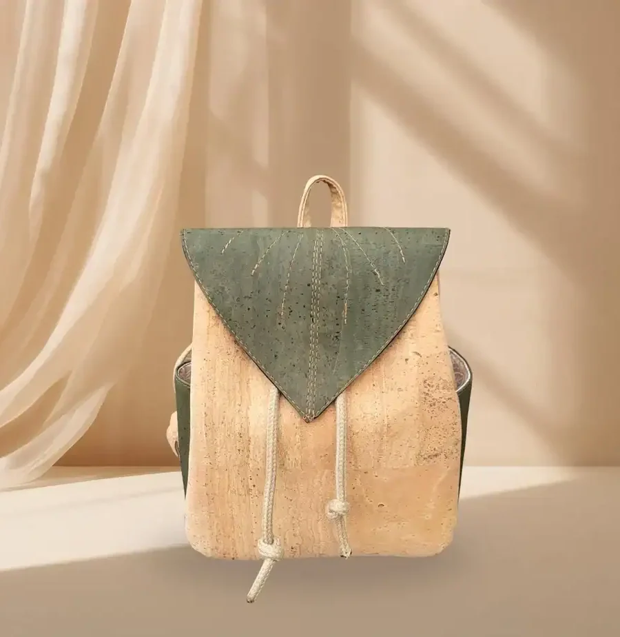 kurk rugtas naturel met groen voorkant