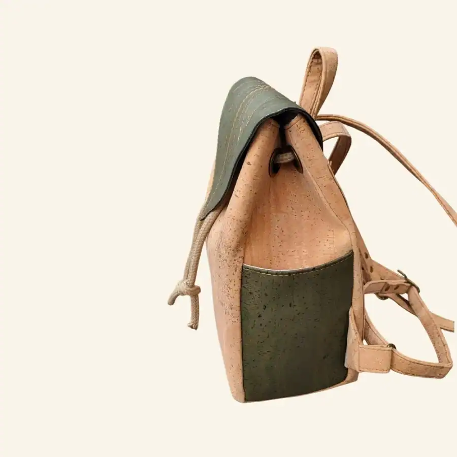 kurk rugtas naturel met groen zijkant