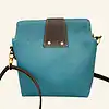 Kurk crossbody tas turquoise achterkant