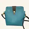 Kurk crossbody tas turquoise voorkant